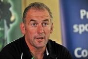 30 August 2010; Connacht coach Eric Elwood speaking during a press conference ahead of their Celtic League match against Dragons on Saturday. Sportsground, Galway. Picture credit: Barry Cregg / SPORTSFILE