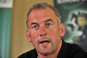 30 August 2010; Connacht coach Eric Elwood speaking during a press conference ahead of their Celtic League match against Dragons on Saturday. Sportsground, Galway. Picture credit: Barry Cregg / SPORTSFILE