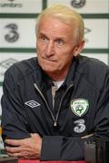30 August 2010; Giovanni Trapattoni, Republic of Ireland manager, speaking during a press conference ahead of their EURO 2012 Championship Group B Qualifier against Armenia on Friday. Republic of Ireland press conference, Gannon Park, Malahide, Co. Dublin. Picture credit: David Maher / SPORTSFILE