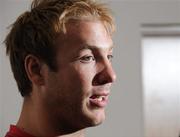 31 August 2010; Stephen Ferris, Ulster, speaking during a press conference ahead of their Celtic League match against Ospreys on Friday. Newforge Country Club, Belfast, Co. Antrim. Picture credit: Oliver McVeigh / SPORTSFILE