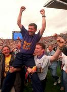1 September 1996; Wexford manager Liam Griffin celebrates after victory over Limerick following the Guinness All-Ireland Senior Hurling Championship Final match between Wexford and Limerick at Croke Park in Dublin. Photo by Ray McManus/Sportsfile