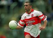 22 July 2001; Kieran McNally of Derry during the Bank of Ireland All-Ireland Senior Football Championship Qualifier, round 4, match between Derry and Cavan at St. Tiernach's Park in Clones, Monaghan. Photo by Damien Eagers/Sportsfile