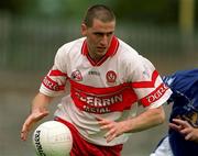 22 July 2001; Enda Muldoon of Derry during the Bank of Ireland All-Ireland Senior Football Championship Qualifier, round 4, match between Derry and Cavan at St. Tiernach's Park in Clones, Monaghan. Photo by Damien Eagers/Sportsfile