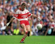 22 July 2001; Anthony Tohill of Derry during the Bank of Ireland All-Ireland Senior Football Championship Qualifier, round 4, match between Derry and Cavan at St. Tiernach's Park in Clones, Monaghan. Photo by Damien Eagers/Sportsfile