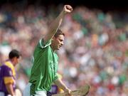 29 July 2001; Barry Foley of Limerick celebrates after scoring his sides second goal during the Guinness All-Ireland Senior Hurling Championship Quarter-Final match between Wexford and Limerick at Croke Park in Dublin. Photo by Damien Eagers/Sportsfile
