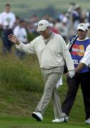 28 July 2001; Jack Nicklaus waves to the crowd as he approaches the 18th green during Day 3 of the Senior British Open Golf Champonship at The Royal County Down Golf Club in Newcastle, Down. Photo by Matt Browne/Sportsfile
