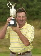 29 July 2001; Ian Stanley with the trophy following Day 4 of the Senior British Open Golf Champonship at The Royal County Down Golf Club in Newcastle, Down. Photo by Matt Browne/Sportsfile