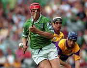 29 July 2001; Ollie Moran of Wexford during the Guinness All-Ireland Senior Hurling Championship Quarter-Final match between Wexford and Limerick at Croke Park in Dublin. Photo by Damien Eagers/Sportsfile