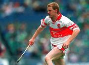 29 July 2001; Gregory Biggs of Derry during the Guinness All-Ireland Senior hurling Championship Quarter-Final match between Galway and Derry at Croke Park in Dublin. Photo by Damien Eagers/Sportsfile