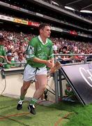 29 July 2001; Limerick captain Barry Foley leads his side out onto Croke Park ahead of the Guinness All-Ireland Senior Hurling Championship Quarter-Final match between Wexford and Limerick at Croke Park in Dublin. Photo by Damien Eagers/Sportsfile