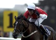 30 July 2001; Sweet Brief, with Charlie Swan, races on to win the GPT Sligo Maiden Hurdle of £10,000 during day 1 of the Galway Summer Racing Festival at Ballybrit Racecourse in Galway. Photo by Damien Eagers/Sportsfile