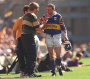 17 August 1997; John Leahy of Tipperary leaves the fild with a blood injury during the Guinness All-Ireland Senior Hurling Championship Semi-Final match between Tipperary and Wexford at Croke Park in Dublin. Photo by David Maher/Sportsfile