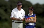 28 July 2001; Denis O'Sullivan with his wife during Day 3 of the Senior British Open Golf Champonship at The Royal County Down Golf Club in Newcastle, Down. Photo by Matt Browne/Sportsfile