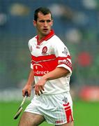 29 July 2001; Padraig Kelly of Derry during the Guinness All-Ireland Senior hurling Championship Quarter-Final match between Galway and Derry at Croke Park in Dublin. Photo by Damien Eagers/Sportsfile
