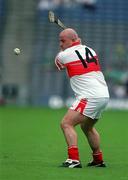 29 July 2001; Geoffrey McGonigle of Derry during the Guinness All-Ireland Senior hurling Championship Quarter-Final match between Galway and Derry at Croke Park in Dublin. Photo by Damien Eagers/Sportsfile