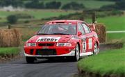 28 July 2001; Feddy Loix in his Mitsubishi Lancer Evolution 5 during the World Rally Masters Championships 2001 at Punchestown in Kildare. Photo by Damien Eagers/Sportsfile