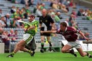5 August 2001; Padraig Cronin of Kerry is tackled by Noel Gavin of Westmeath during the Allianz National Hurling League Division 2 Final match between Kerry v Westmeath at Croke Park in Dublin. Photo by Ray McManus/Sportsfile
