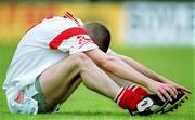 5 August 2001; Ryan McMenamin of Tyrone after defeat by Derry during the Bank of Ireland All-Ireland Senior Football Championship Quarter-Final match between Derry v Tyrone at St. Tiernach's Park in Clones, Monaghan. Photo by David Maher/Sportsfile