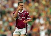 5 August 2001; Dessie Dolan of Westmeath celebrates scoring his side's third goal during the Bank of Ireland All-Ireland Senior Football Championship Quarter-Final match between Meath and Westmeath at Croke Park in Dublin. Photo by Aoife Rice/Sportsfile