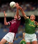 5 August 2001; David O'Shaughnessy of Westmeath in action against John McDermott of Meath during the Bank of Ireland All-Ireland Senior Football Championship Quarter-Final match between Meath and Westmeath at Croke Park in Dublin. Photo by Aoife Rice/Sportsfile