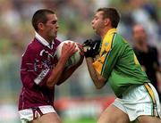 5 August 2001; Michael Ennis of Westmeath in action against Cormac Murphy of Meath during the Bank of Ireland All-Ireland Senior Football Championship Quarter-Final match between Meath and Westmeath at Croke Park in Dublin. Photo by Aoife Rice/Sportsfile