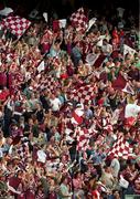 5 August 2001; Westmeath supporters celebrate during the Bank of Ireland All-Ireland Senior Football Championship Quarter-Final match between Meath and Westmeath at Croke Park in Dublin. Photo by Aoife Rice/Sportsfile