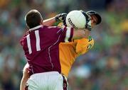 5 August 2001; Paul Conway of Westmeath in action against Cormac Sullivan of Meath during the Bank of Ireland All-Ireland Senior Football Championship Quarter-Final match between Meath and Westmeath at Croke Park in Dublin. Photo by Aoife Rice/Sportsfile