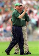29 July 2001; Limerick manager Eamonn Cregan with selector Michael Fitzgerald during the Guinness All-Ireland Senior Hurling Championship Quarter-Final match between Wexford and Limerick at Croke Park in Dublin. Photo by Damien Eagers/Sportsfile
