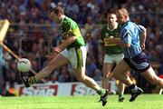 4 August 2001; Seamus Moynihan of Kerry in action against Vinny Murphy of Dublin during the Bank of Ireland All-Ireland football Championship Quarter Final match between Dublin and Kerry at Semple Stadium in Thurles, Tipperary. Photo by Damien Eagers/Sportsfile