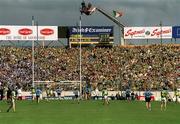 4 August 2001; Maurice Fitzgerald of Kerry kicks the equalizing point for his side during the Bank of Ireland All-Ireland football Championship Quarter Final match between Dublin and Kerry at Semple Stadium in Thurles, Tipperary. Photo by Ray McManus/Sportsfile
