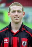 28 July 2001; Stephen Gavin of Longford Town during a pre season friendly match between Longford Town and Brighton and Hove Albion at Flancare Park in Longford. Photo by David Maher/Sportsfile