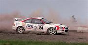 28 July 2001; Eddie Kinirons in his Toyota Celica 205 during the World Rally Masters Championships 2001 at Punchestown in Kildare. Photo by Damien Eagers/Sportsfile