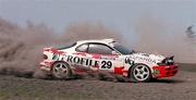 28 July 2001; Tom Holton in his Toyota Celica 185 during the World Rally Masters Championships 2001 at Punchestown in Kildare. Photo by Damien Eagers/Sportsfile