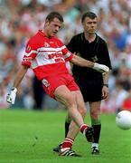 5 August 2001; Anthony Tohill of Derry during the Bank of Ireland All-Ireland Senior Football Championship Quarter-Final match between Derry v Tyrone at St. Tiernach's Park in Clones, Monaghan. Photo by David Maher/Sportsfile