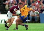 4 August 2001; Sean Og De Paor of Galway in action against Frankie Dolan of Roscommon during the Bank of Ireland All-Ireland Senior Football Championship Quarter Final match between Galway and Roscommon at Castlebar in Mayo. Photo by Matt Browne/Sportsfile