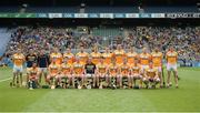 25 June 2016; The Antrim squad prior to the Christy Ring Cup Final Replay between Antrim and Meath at Croke Park in Dublin. Photo by Piaras Ó Mídheach/Sportsfile