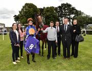 14 July 2016; Jockey Donnacha O'Brien and the winning connections of Sportsmanship in the parade ring after winning the Irish Stallion Farms European Breeders Fund Maiden during the Bulmers Evening Meeting at Leopardstown in Dublin. Photo by Cody Glenn/Sportsfile