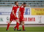14 July 2016; Sean Hoare, left, and Conan Byrne of St Patrick's Athletic after the UEFA Champions League Second Qualifying Round 1st Leg match between Dinamo Minsk and St Patrick's Athletic at Traktor Stadium in Minsk, Belarus. Photo by Sportsfile