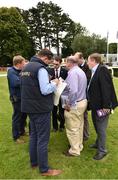 14 July 2016; Trainer Aidan O'Brien meets the press after sending out Sportsmanship to win the Irish Stallion Farms European Breeders Fund Maiden during the Bulmers Evening Meeting at Leopardstown in Dublin. Photo by Cody Glenn/Sportsfile