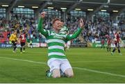 15 July 2016; Gary Shaw of Shamrock Rovers celebrates after scoring his side's second goal during the SSE Airtricity League Premier Division match between Shamrock Rovers and Bohemian FC at Tallaght Stadium in Tallaght, Co Dublin. Photo by Eóin Noonan/Sportsfile