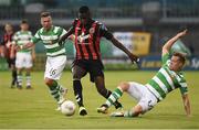 15 July 2016; Ismahil Akinade of Bohemian FC in action against Simon Madden of Shamrock Rovers during the SSE Airtricity League Premier Division match between Shamrock Rovers and Bohemian FC at Tallaght Stadium in Tallaght, Co Dublin. Photo by David Maher/Sportsfile