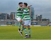 15 July 2016; Dean Clarke of Shamrock Rovers celebrates with team-mate Brandon Miele after scoring his side's goal during the SSE Airtricity League Premier Division match between Shamrock Rovers and Bohemian FC at Tallaght Stadium in Tallaght, Co Dublin. Photo by Eóin Noonan/Sportsfile