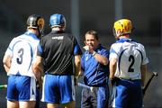 15 August 2010; Waterford manager Davy Fitzgerald speaks with his players before the start of the second half. GAA Hurling All-Ireland Senior Championship Semi-Final, Waterford v Tipperary, Croke Park, Dublin. Picture credit: Stephen McCarthy / SPORTSFILE