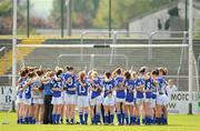 28 August 2010; The Cavan team stand in a huddle before the game. TG4 Ladies Football All-Ireland Intermediate Championship Semi-Final, Waterford v Cavan, Dr. Cullen Park, Carlow. Picture credit: Brendan Moran / SPORTSFILE