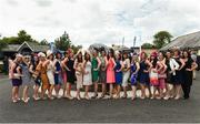 16 July 2016; Bride to be Niamh Cronin from Farren, Co. Cork, with her friends and bridal party at the Curragh Racecourse in the Curragh, Co Kildare. Photo by Sportsfile