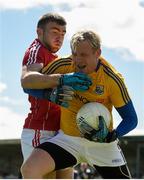 16 July 2016; Paddy Collum of Longford is tackled by Peter Kelleher of Cork during the GAA Football All-Ireland Senior Championship Round 3B match between Longford and Cork at Glennon Brothers Pearse Park in Longford. Photo by Ramsey Cardy/Sportsfile
