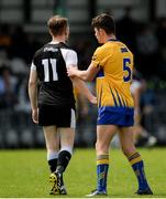 16 July 2016; Cian O'Dea of Clare, right,  shakes hands with Mark Breheny of Sligo after the final whistle in the GAA Football All-Ireland Senior Championship Round 3A match between Sligo and Clare at Markievicz Park in Sligo.  Photo by Oliver McVeigh/Sportsfile