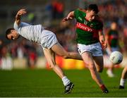 16 July 2016; Diarmuid O'Connor of Mayo in action against Cathal McNally of Kildare during the GAA Football All-Ireland Senior Championship Round 3B match between Mayo and Kildare at Elverys MacHale Park in Castlebar, Mayo. Photo by Stephen McCarthy/Sportsfile