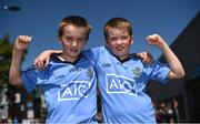 17 July 2016; Twins Kaylem and Rohan Markey, age 9, from Swords, Co. Dublin, ahead of the Leinster GAA Football Senior Championship Final match between Dublin and Westmeath at Croke Park in Dubin. Photo by David Maher/Sportsfile