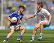 17 July 2016; Alan Kinsella of Laois in action against David Shaw of Kildare during the Electric Ireland Leinster GAA Football Minor Championship Final match between Laois and Kildare at Croke Park in Dubin. Photo by Eóin Noonan/Sportsfile